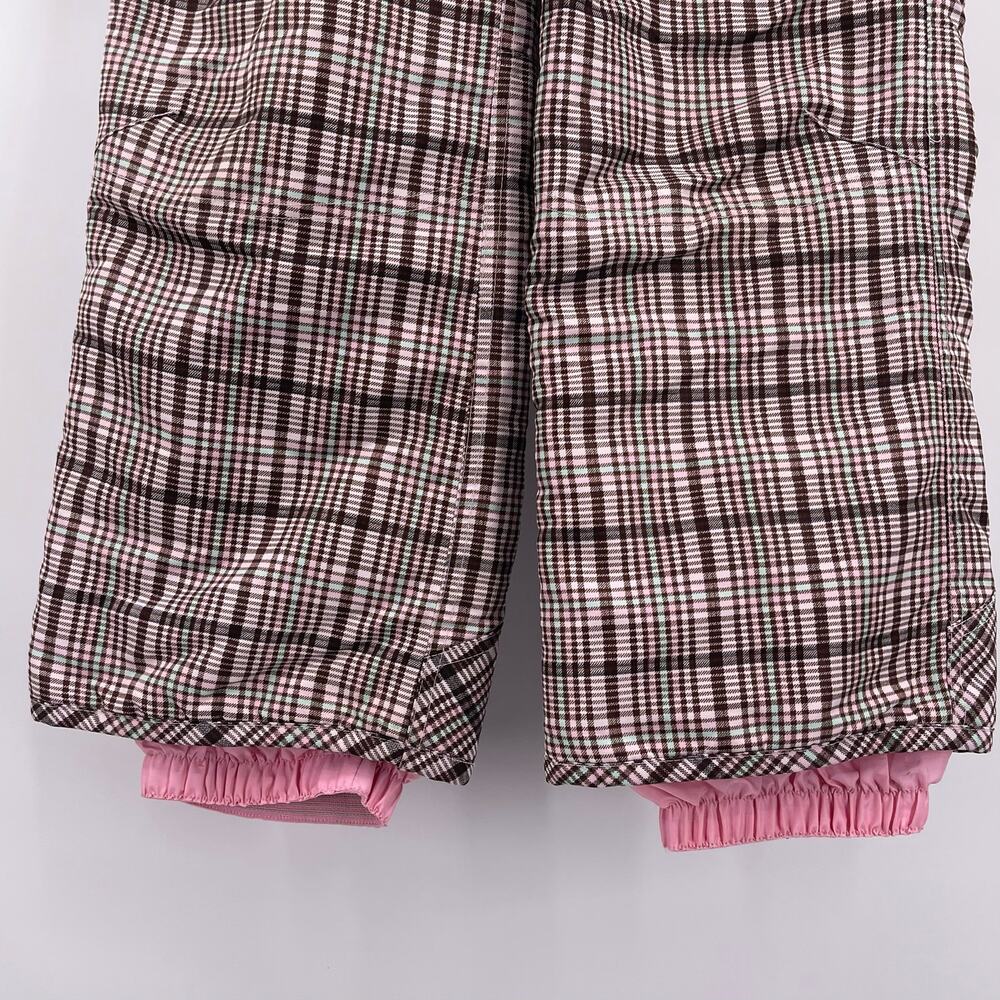 Cherokee Youth Sz L Pink Plaid Checkered Snow Ski Pants Adjustable Waist Girls - Picture 4 of 9